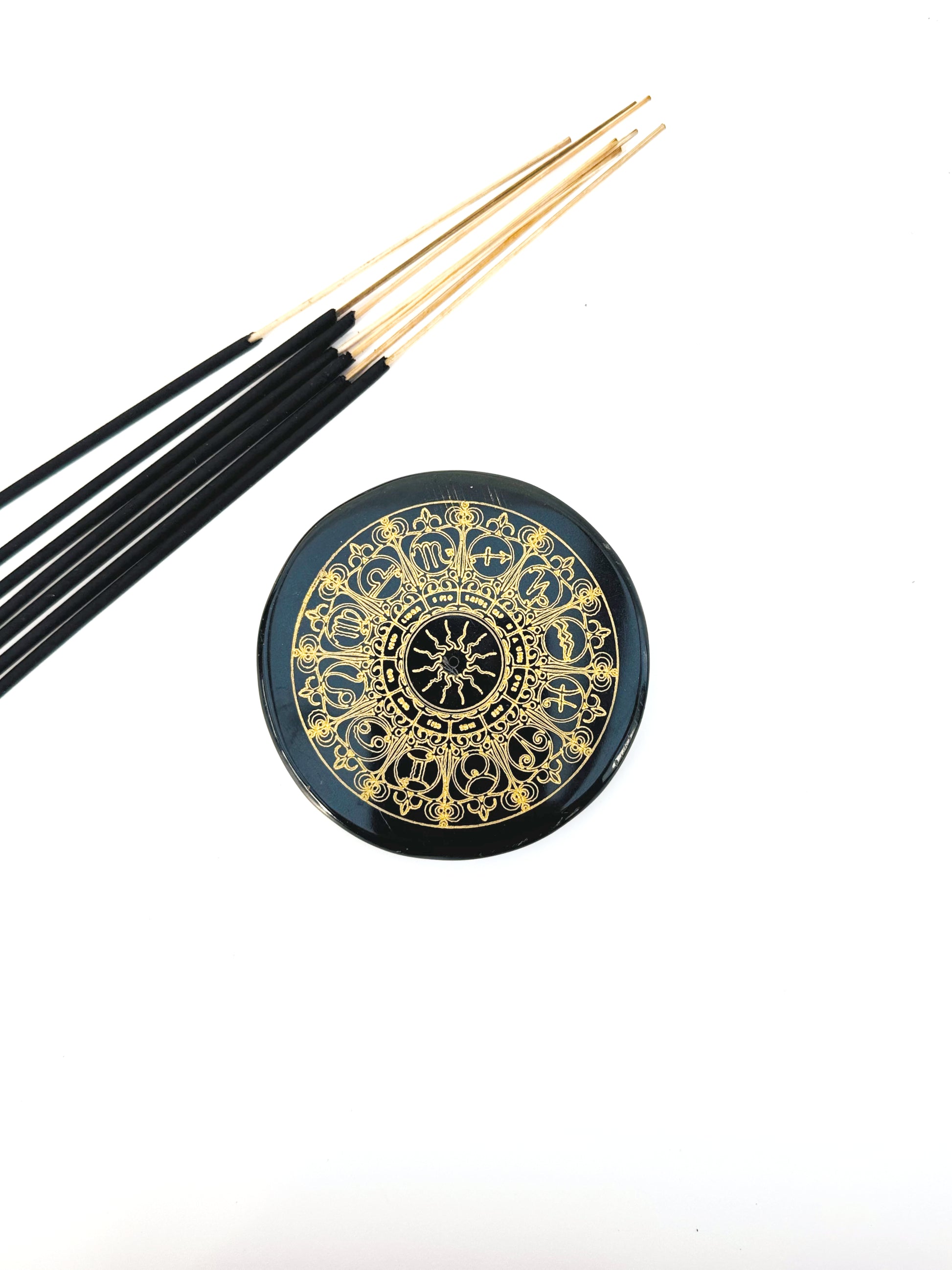 Black Agate Zodiac Incense Burner image 0