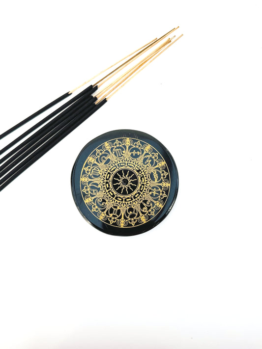 Black Agate Zodiac Incense Burner image 0