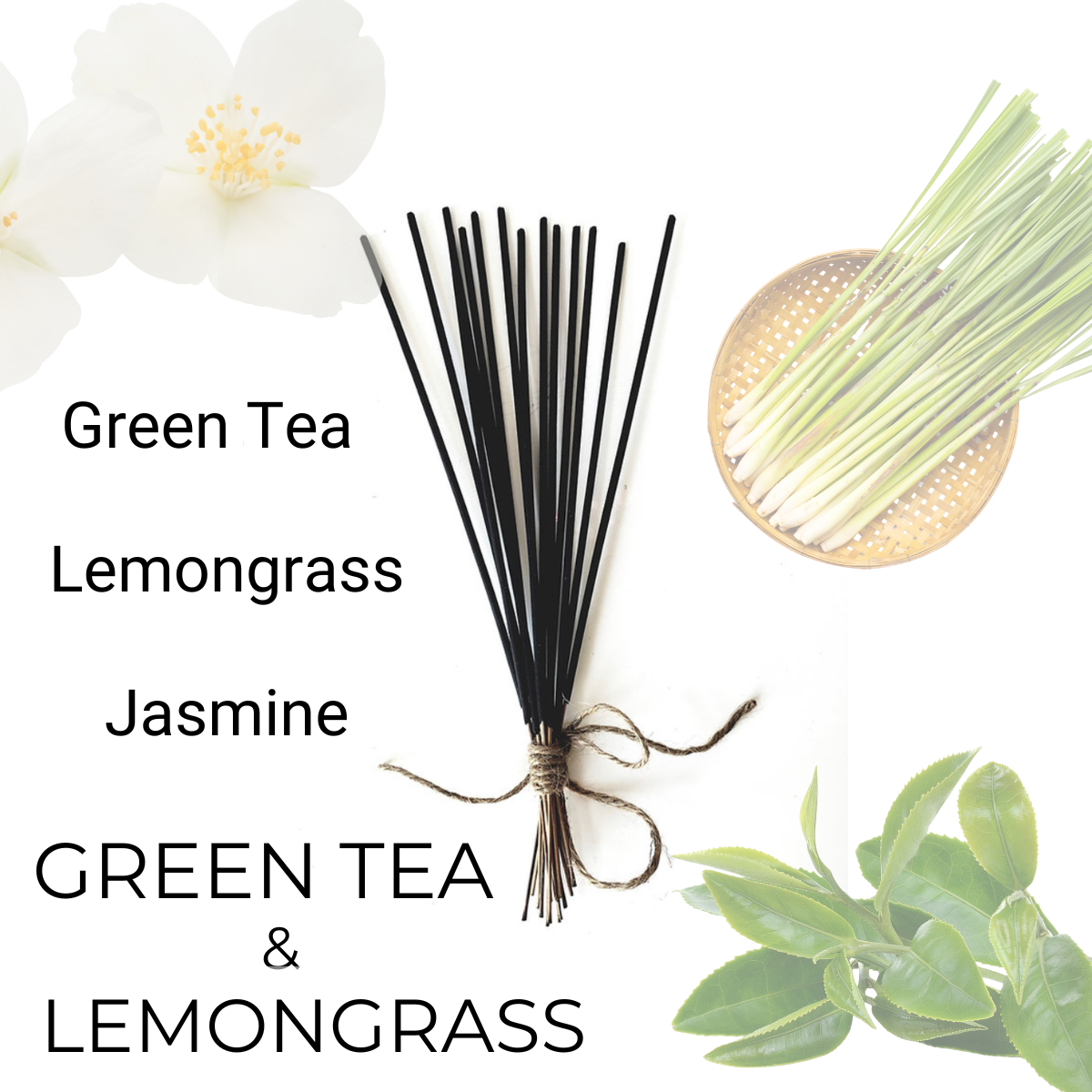 Green Tea & Lemongrass- Non-Toxic Incense image 0