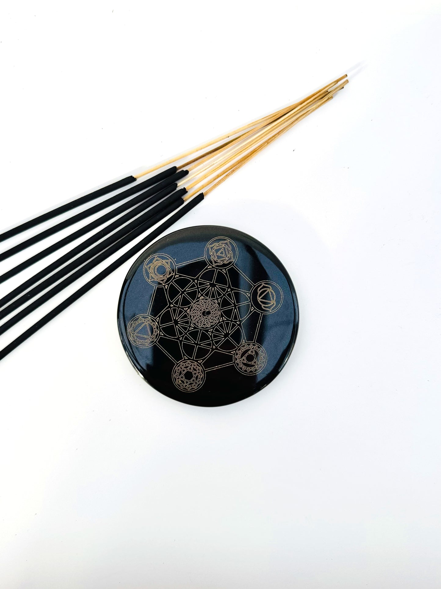 Black Agate Geometric Metatron Chakras image 0