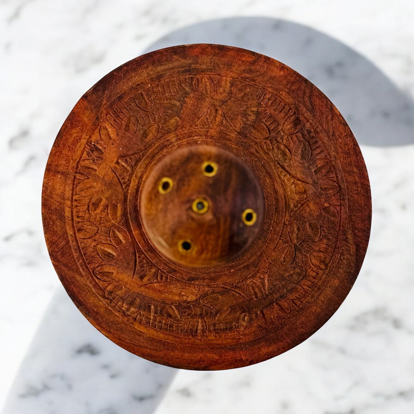 Engraved Wood Incense Burner image 0