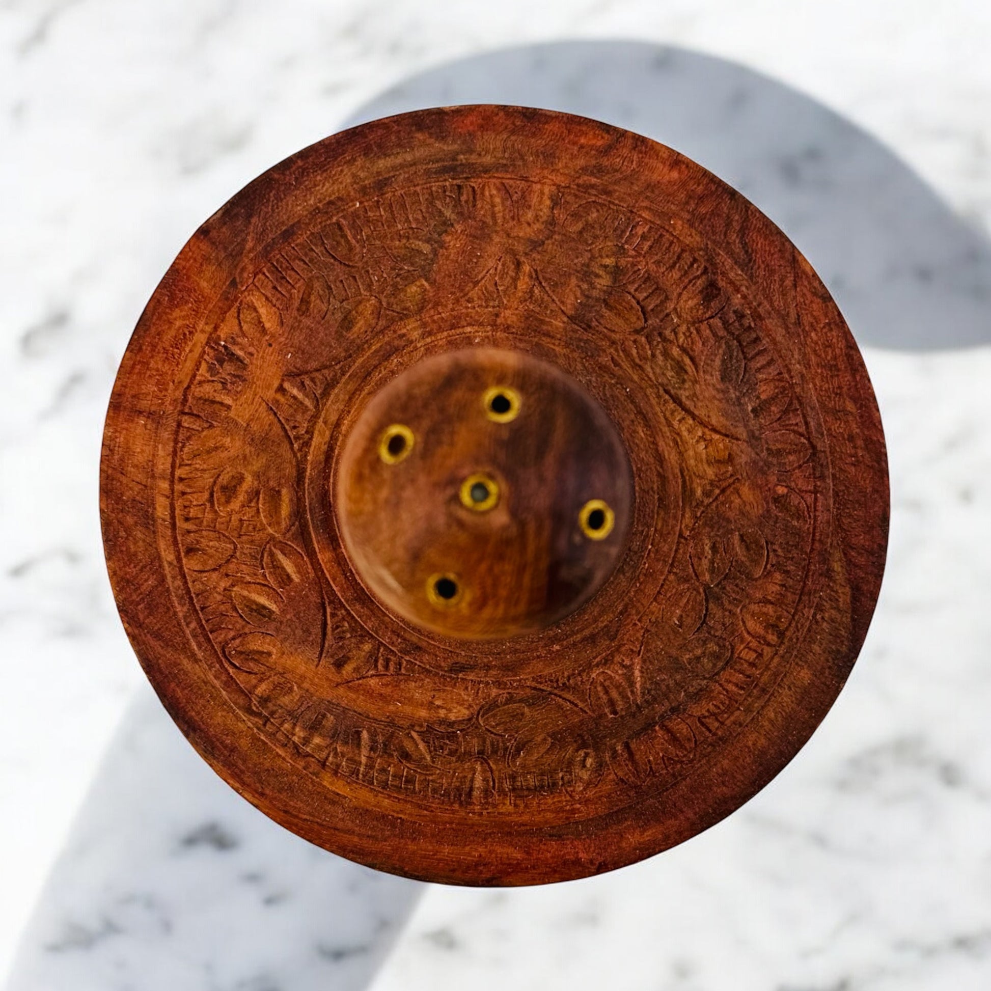 Engraved Wood Incense Burner image 0